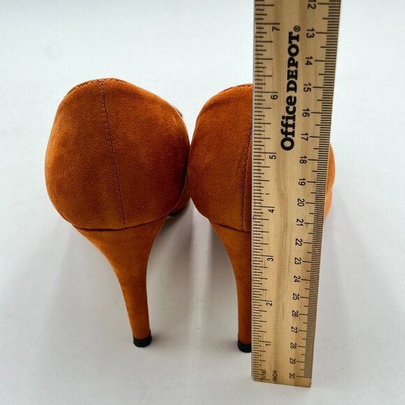 YDN Brown Slip on Loafer Stilettos Heels Pumps Pointy Toe Slide Suede Prom Shoes - Picture 5 of 8